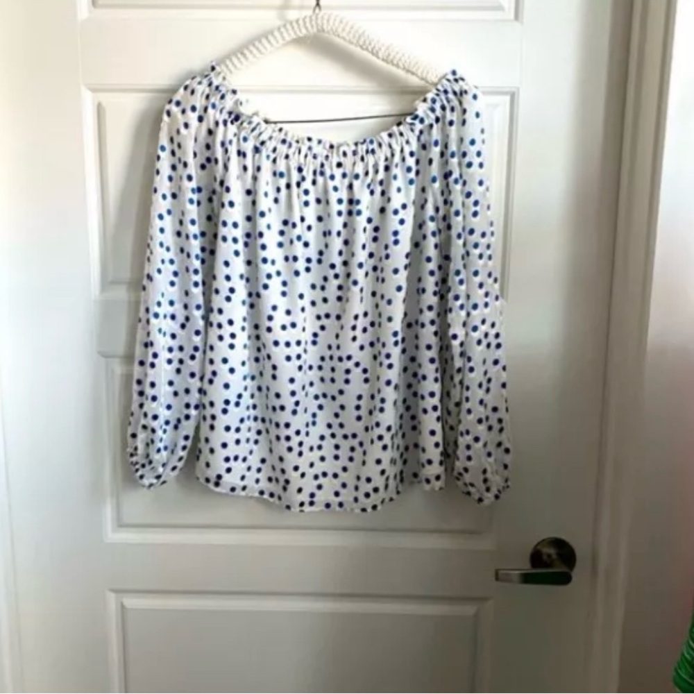 Lilly Pulitzer LouLou Top - Blue Polka Dot - M